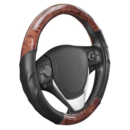 Motor Trend Motortrend Luxury Dark Wood Steering Wheel Cover SW-2004-DW